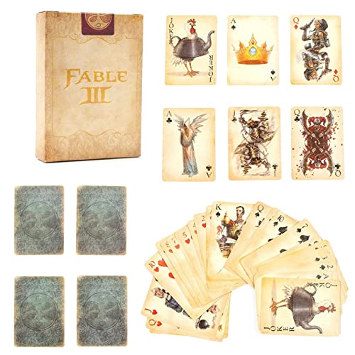 Zayaa Juego de Cartas de póquer, Cartas de Papel, Juegos de baraja, Dioses y Fantasmas Resistentes a la corrosión Imprimir Cartas de póquer Regalos para Amigos Familia