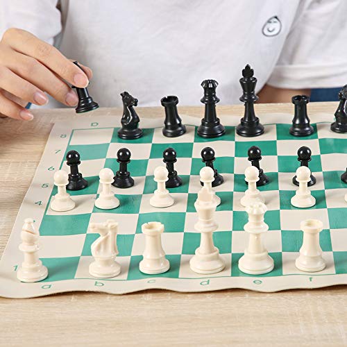 Zerodis Juego de ajedrez, Juego de ajedrez portátil con Mochila Juego de Mesa de ajedrez con Pieza de ajedrez Artesanal Promover el Juego de Inteligencia Infantil para niños