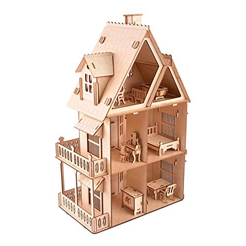 Zerodis Manual de ensamblaje de Juguetes de Madera Modelo Mockup 3D Villa gótica Villa para niños y Adultos Mayores de 6 años