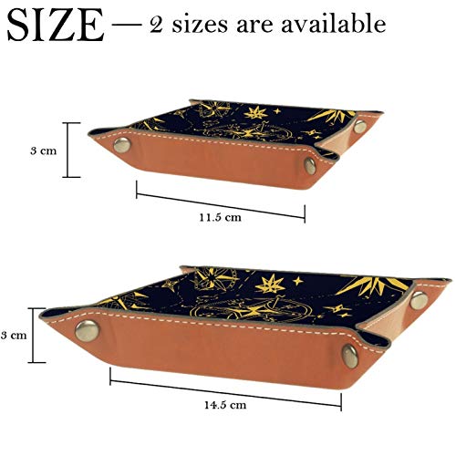 ZORE_FINE5 Bandejas de joyería cuadrada de cuero Rolling Dice Games Tray key coin candy Storage Box plegable Vintage Compass Stars Pattern