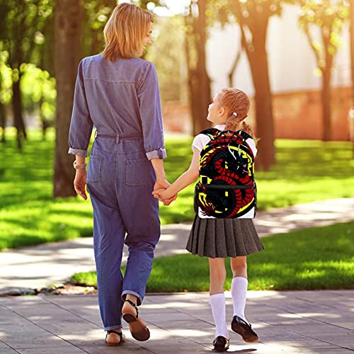 Z&Q Bolsas Escolares Tótem De Dragón Ligera Mochila Infantil Escolar Ergonómico Animal Para Niños 29.4x20x40cm