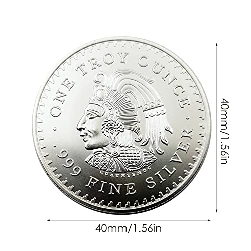 1 oz .999 Piedra del calendario azteca, Guerrero águila Emperador de Tenochtitlan Nuevo, Monedas conmemorativas Monedas del calendario maya Monedas conmemorativas Monedas chapadas en plata Lucky Magic