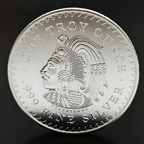 1 oz .999 Piedra del calendario azteca, Guerrero águila Emperador de Tenochtitlan Nuevo, Monedas conmemorativas Monedas del calendario maya Monedas conmemorativas Monedas chapadas en plata Lucky Magic