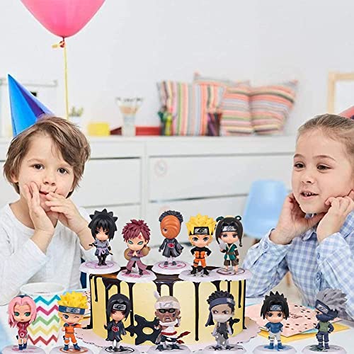 12 Pcs Anime Mini Juego de Figuras Anime Acción Figuras de Juguetes Anime CakeTopper Anime Figuras de Coleccion Acción Figuras Modelo Muñecas para Decoración de Tartas