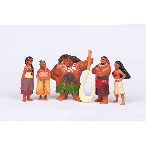 12 unids/set dibujos animados Moana princesa leyenda Vaiana Maui jefe Tui Tala Heihei Pua figura de acción decoración juguetes para niños regalo de cumpleaños