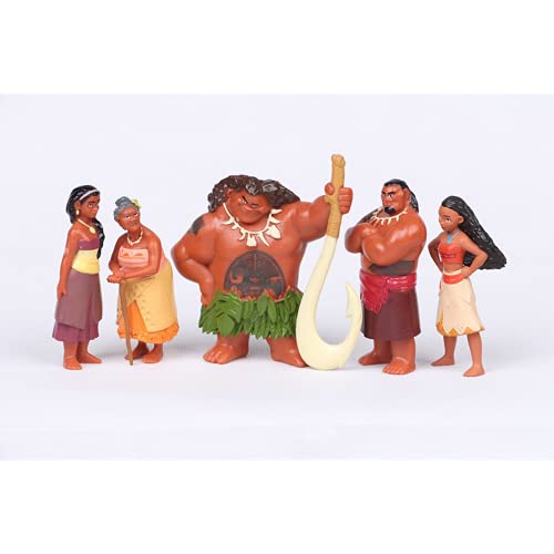 12 unids/set dibujos animados Moana princesa leyenda Vaiana Maui jefe Tui Tala Heihei Pua figura de acción decoración juguetes para niños regalo de cumpleaños