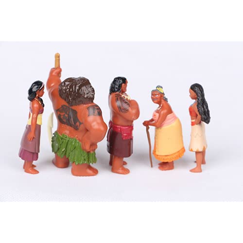 12 unids/set dibujos animados Moana princesa leyenda Vaiana Maui jefe Tui Tala Heihei Pua figura de acción decoración juguetes para niños regalo de cumpleaños