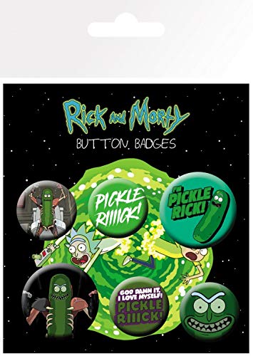 1art1 Rick Y Morty - Pickle Rick Set De Chapas (15 x 10cm)