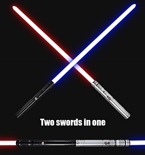 2 en 1 Sable Espada láser Lightsaber LED-RGB 7 Colores Que cambian LED Espadas láser Recargables Juguete Regalo Cosplay Juguete Espada Cosplay Jedi Knight A,2 Pieces