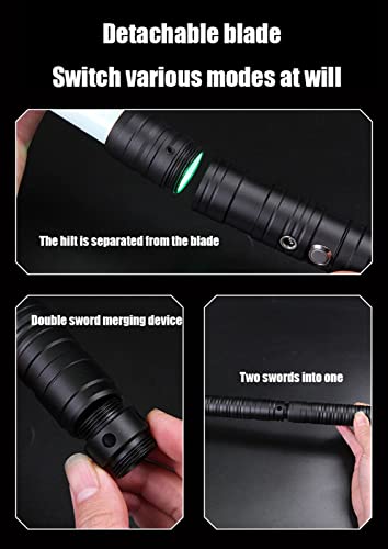 2 en 1 Sable Espada láser Lightsaber LED-RGB 7 Colores Que cambian LED Espadas láser Recargables Juguete Regalo Cosplay Juguete Espada Cosplay Jedi Knight A,2 Pieces