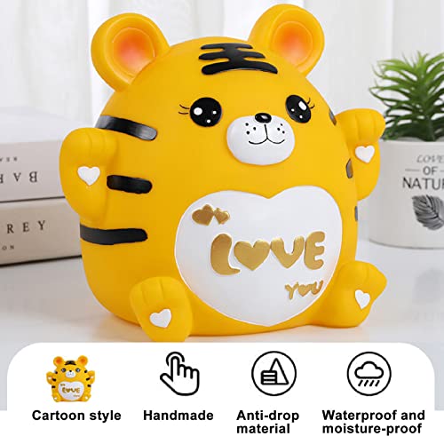 2022 Tiger Chinese New Year Tiger Doll, Tigers Peluche de animales de peluche, Hucha a prueba de rotos Bancos de monedas coleccionables de tamaño mediano para niños - M