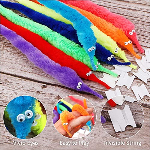 36 Piezas Juguete de Gusano Mágico Juguetes de Gusano Mágico Wiggly Aplicar a Favores de Fiesta de Carnaval Magia Gusanos de Plumas Juguete para niños Juegos para Gato Juguete Interactivo