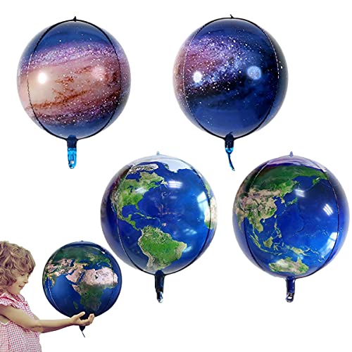 4 Piezas de Globo Inflable terrestre, globo Planet Tierra ,diseño de globo de aluminio 4d, decoración de la Tierra perfecto para cumpleaños y fiestas de cumpleaños