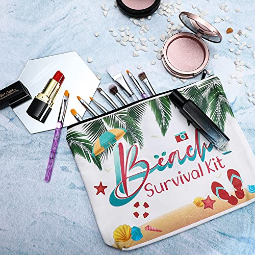 6 Bolsas de Cosméticos de Beach Survival Kit Bolsa de Maquillaje Estuche de Bolígrafos Lápices Bolsas de Viaje Multiusos Bolsa de Manualidades Bricolaje Bolso de Tocador con Cremallera