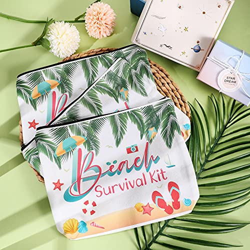 6 Bolsas de Cosméticos de Beach Survival Kit Bolsa de Maquillaje Estuche de Bolígrafos Lápices Bolsas de Viaje Multiusos Bolsa de Manualidades Bricolaje Bolso de Tocador con Cremallera