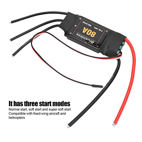 80A ESC sin escobillas, RC Avión Avión Helicóptero Controlador de Velocidad electrónico Accesorio Controlador de Velocidad del Motor ESC(#1)