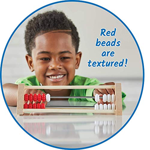 Ábaco sensorial de 20 bolas de Learning Resources, ábaco sensorial de madera para las actividades de matemáticas de los niños, sentido numérico, suma, resta, material para aprender en casa (set de 1).