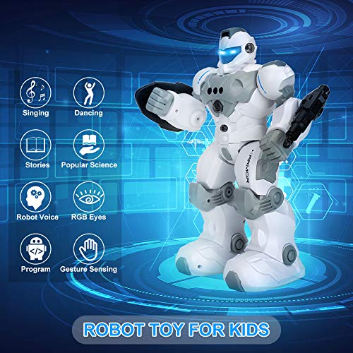 Achort Robot de Control Remoto para niños Inteligente RC Robot Juguete Control Remoto Gesto Robot Kit con programación Intelectual, Cantando y Bailando Robots Recargables multifuncionales para niños