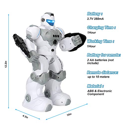 Achort Robot de Control Remoto para niños Inteligente RC Robot Juguete Control Remoto Gesto Robot Kit con programación Intelectual, Cantando y Bailando Robots Recargables multifuncionales para niños