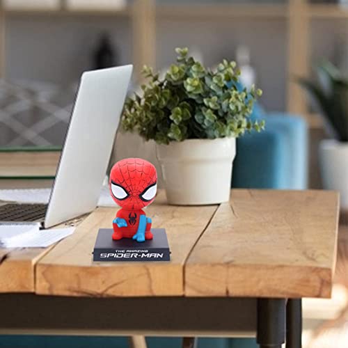 Adorno para Salpicadero de Coche, Hilloly Bobble Head para Coche , Decoración de Coche con Cabeza móvil Bobble Head Auto Decoración para el Hogar Coche Spider Man (9*10cm)