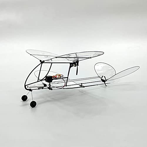 ALBBMY Avión RC Avión RC, Minimalrc Shrimp V2 Biplano Avión Ultraligero, Planeador de Control Remoto de Fibra de Carbono, Modelo de avión de Tres vías de ala Fija Interior(Size:Kit Motor)