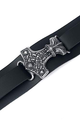 Alchemy Gothic Thorshammer Hombre Pulsera de Cuero Standard, Piel,