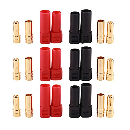 Amass 6 Pares XT150 Adaptador de Conector Hembra Macho Conector 6mm Oro Banana Bullet Conectores para RC Lipo batería ESC Motor