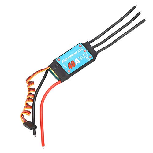 AMONIDA 【Venta del día de la Madre】 Controlador de Velocidad eléctrico, Conveniente Salida UBEC bidireccional, ESC práctico, para Coche RC, camión, hélice subacuática, Barco RC(40A)