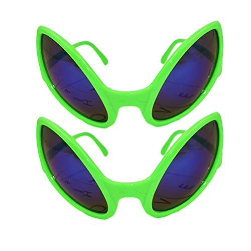 Amosfun 2 piezas gafas alienígenas gafas de sol fiesta gafas de sol divertidas para adultos y niños favores de fiesta