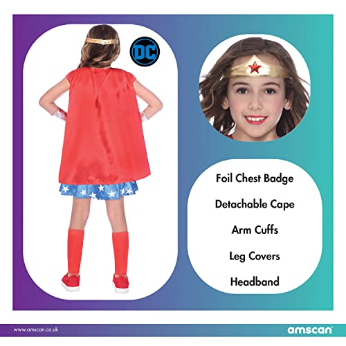 amscan 9906083 Disfraz oficial de Warner Bros DC Comics con licencia Wonder Woman clásico (6-8 años)