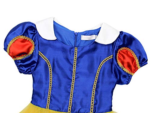 AmzBarley Disfraz Vestido Princesa Blancanieves Niña Tutu Ceremonia,Traje Niña,Disfraz Infantil Fiesta Carnaval Cosplay Halloween con Accesorios, 3-4 Años