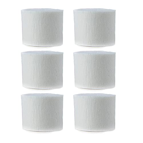 ANCLLO 6 Rollos de Papel crepé de 4,5 cm x 25 m, serpentinas para Colgar Decoraciones para Fiestas de cumpleaños, Bodas y Festivales (Blanco)