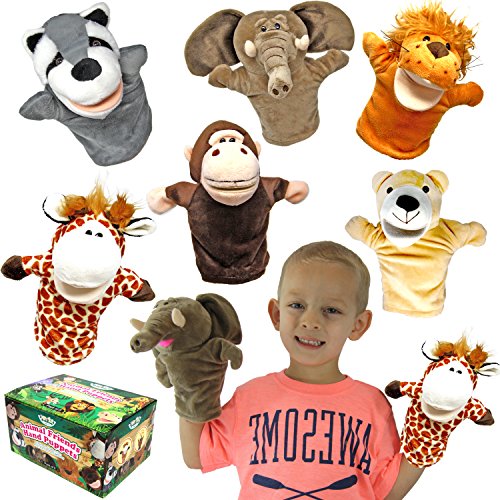 Animal Amigos Deluxe - Marionetas de Mano para Niños con Boca de Trabajo (Paquete de 6) para Juegos Imaginativos