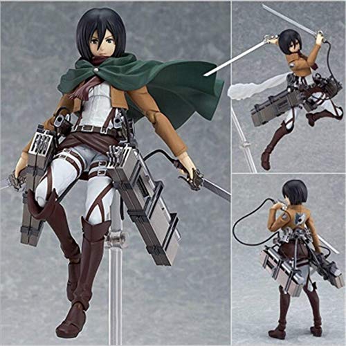 Anime Attack On Titan Mikasa Ackerman Figma Action 15Cm PVC Figura Modelo Juguete Figurita Muñeca Coleccionable