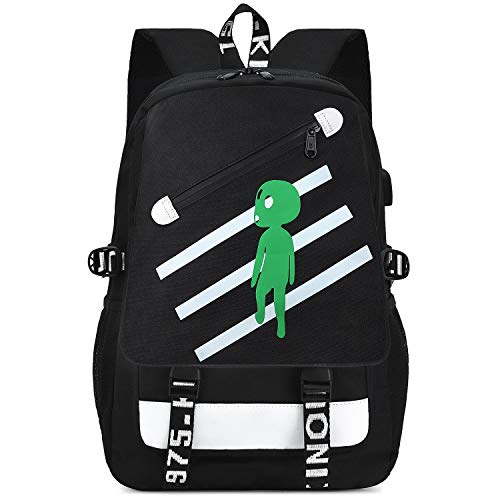 Anime - Mochila para ordenador portátil para niños, alienígena