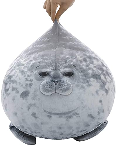 Archile Osaka Blob Sello de la Funda de Peluche de la Almohada Suave Abrazando Almohada Relleno de Juguete de Juguete de Juguete Regalos para niños y Adultos (Gris, 16 Pulgadas)