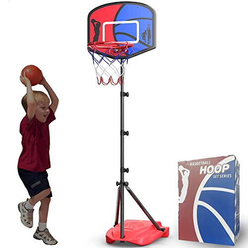 通用 Aro de Baloncesto para Niños, Juego de Baloncesto Portátil Ajustable de 110-185 CM, Soporte de Baloncesto para Niños de 3 a 8 Años