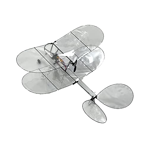 Avión RC, Minimalrc Shrimp V2 Biplano Avión ultraligero, Planeador de control remoto de fibra de carbono, Modelo de avión de tres vías de ala fija interiorControl remoto de aeronaves(Size:Kit Moto