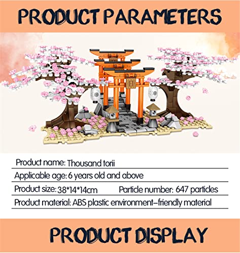 BAIDEFENG 647 Uds + Flores de Cerezo mil Torii Sakura Estilo japonés Street Scene Building Block, 3D Modelo Ladrillos educación descomprimir Juguetes de Montaje