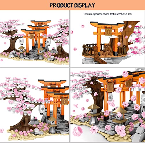 BAIDEFENG 647 Uds + Flores de Cerezo mil Torii Sakura Estilo japonés Street Scene Building Block, 3D Modelo Ladrillos educación descomprimir Juguetes de Montaje