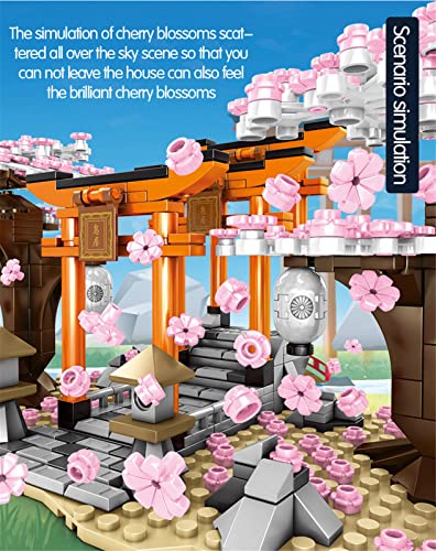 BAIDEFENG 647 Uds + Flores de Cerezo mil Torii Sakura Estilo japonés Street Scene Building Block, 3D Modelo Ladrillos educación descomprimir Juguetes de Montaje