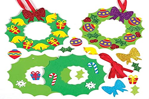 Baker Ross Kits Decoraciones combinables Guirnaldas navideñas (Pack de 8) para Manualidades y Decoraciones navideñas Infantiles, AT303