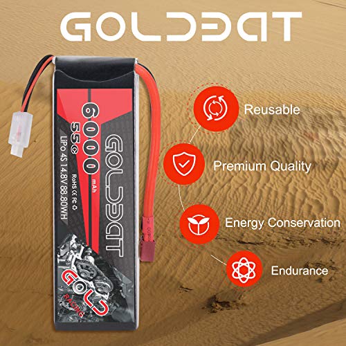 Batería LiPo GOLBAT 6000mAh 14.8V 4S 55 C Paquete con Enchufe Deans para RC Avión RC Helicóptero Drift RC Car RC Car RC Truck Barco