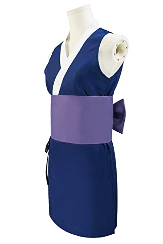 Bawbets Demon Slayer Uzui Tengen Esposa Suma Cosplay Disfraz de Kimetsu no Yaiba Temporada 2 Makio Hinatsuru Trajes Kimono sin Mangas Trajes Trajes de lujo, azul, XXL