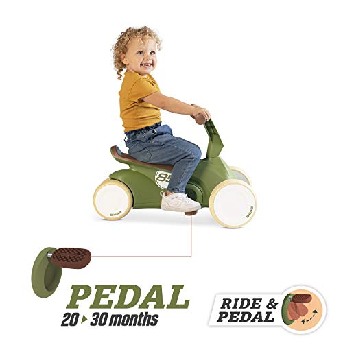 | BERG | GO² Retro Green | 2 en 1 | Correpasillos Convertible a Coche de Pedales | Diseño Retro | Color Verde | Edad 10 a 30 Meses |