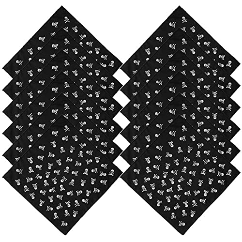 BESTZY Pañuelo de Pirata Pañuelo Bandana Pañuelo de 12 piezas de Halloween con patrón de calavera para el pelo de pirata para la decoración de la fiesta de cosplay de la barra