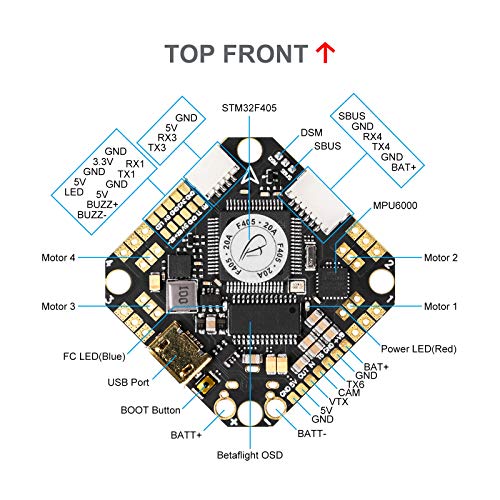 BETAFPV F405 2-4S AIO 20A V4 Toothpick Brushless Flight Controller No RX BLHeli_32 20A ESC for Beta95X V3 Whoop Drone 2-4S Motor