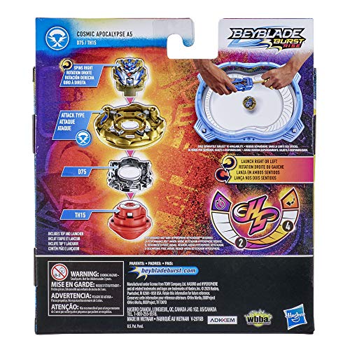 Beyblade Burst Rise – Starter Pack Hypersphere Lanzador y peonía Cosmic Apocalypse A5 D75 TH1