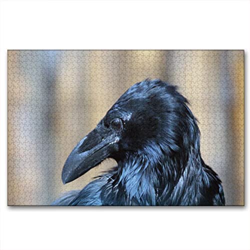 Bhutan Corvus Corax - Puzzle de madera para adultos de 29.5 x 19.7 pulgadas