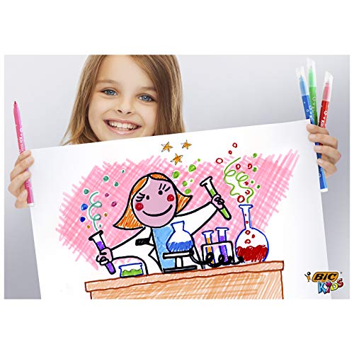 BIC Kids Kit para Colorear - 18 Lápices de colores, 12 rotuladores de colores, Estuche de Plástico de 30